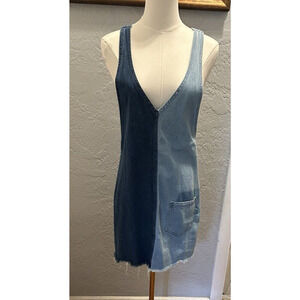 Divided H&M Denim Bib Overall Jumper Dress Women's 6 O-ring Racerback Trendy